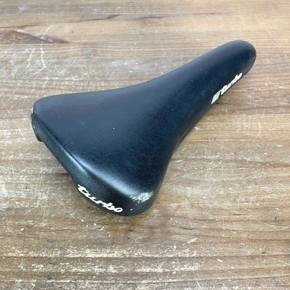 Vintage! 1987 Selle Italia Turbo Alloy Rails 143mm Road Bike Saddle Black 362g