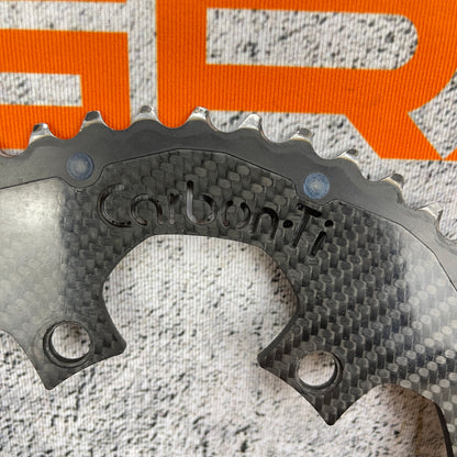 Carbon-Ti X-Carboring 52/36t 4-Bolt Assymetric 110BCD 10/11-Speed Bike Chainrings