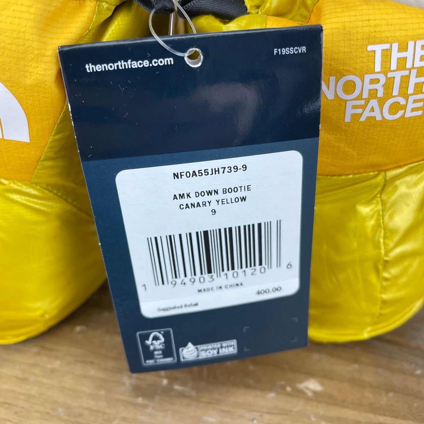 New! The North Face AMK-1000 Fill Down Booty Canary Yellow Socks Summit Series