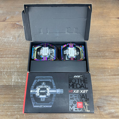 New! HT X2 Oil Slick Chromoly Spindles Clipless Road Bike Pedals 450g