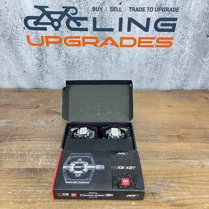 New! HT X2 Oil Slick Chromoly Spindles Clipless Road Bike Pedals 450g