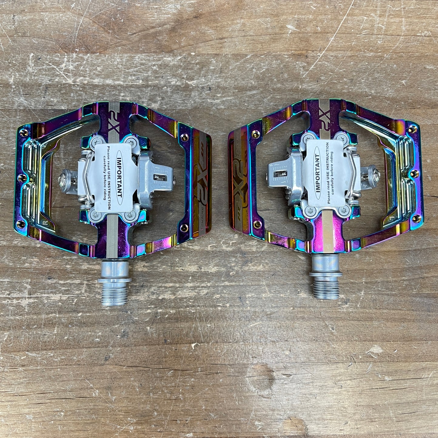 New! HT X2 Oil Slick Chromoly Spindles Clipless Road Bike Pedals 450g