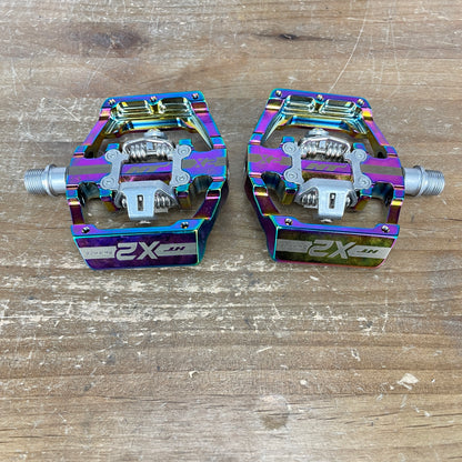 New! HT X2 Oil Slick Chromoly Spindles Clipless Road Bike Pedals 450g
